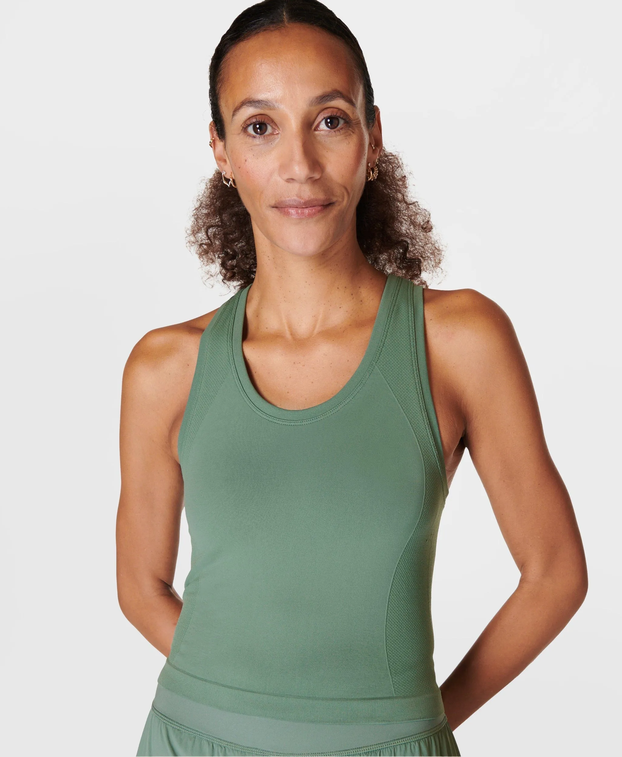 Athlete Crop Seamless Workout Sb6545c Cool-Forest-Green