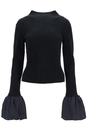 black high neck viscose top 113618100 BLACK