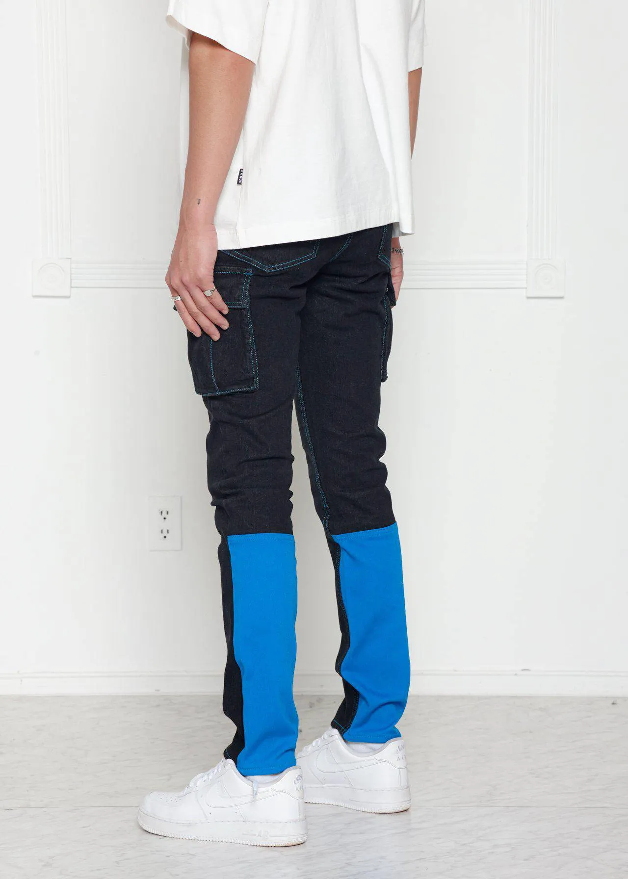 Blank State Men's Cargo Denim in Black/Blue