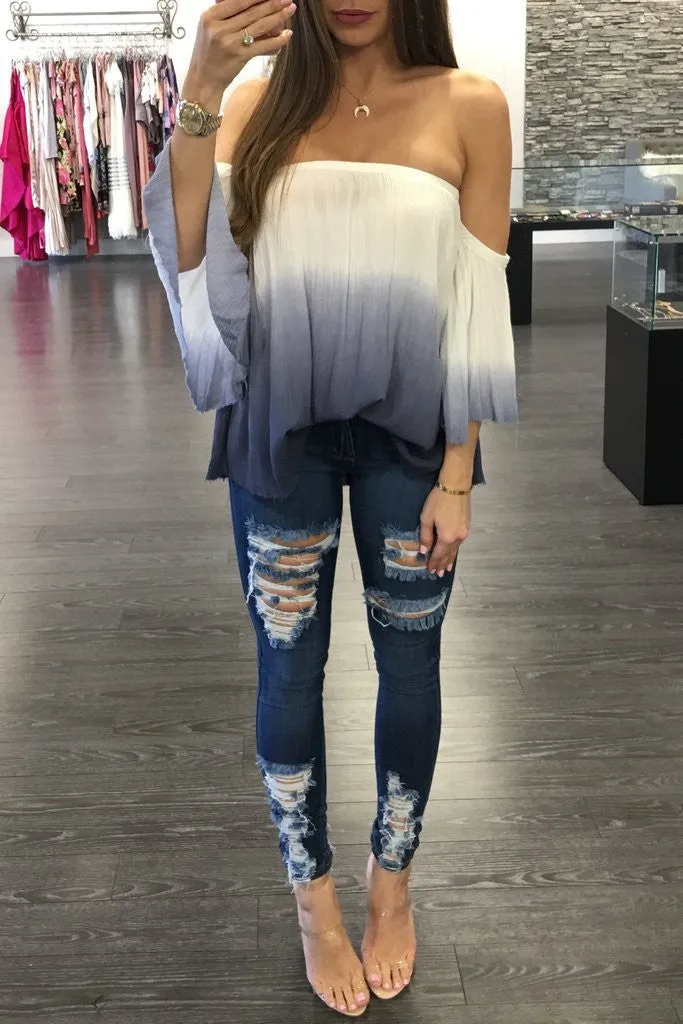 Chic Off Shoulder Print Top