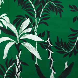 Coton imprimé bambou fond vert