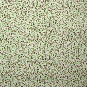 Coton imprimé fleurs Giulia marron fond blanc
