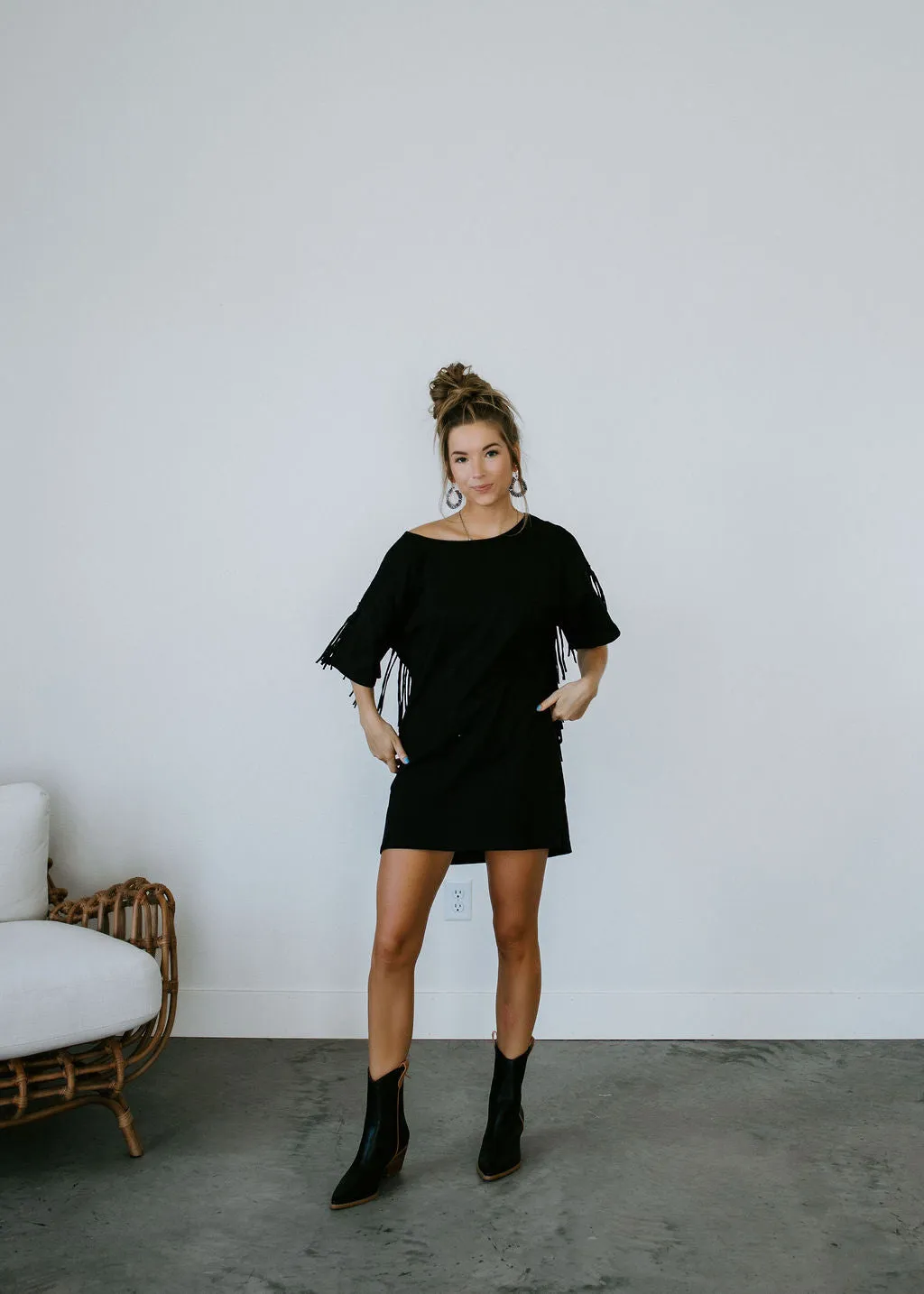 Emee Fringe Tee Dress