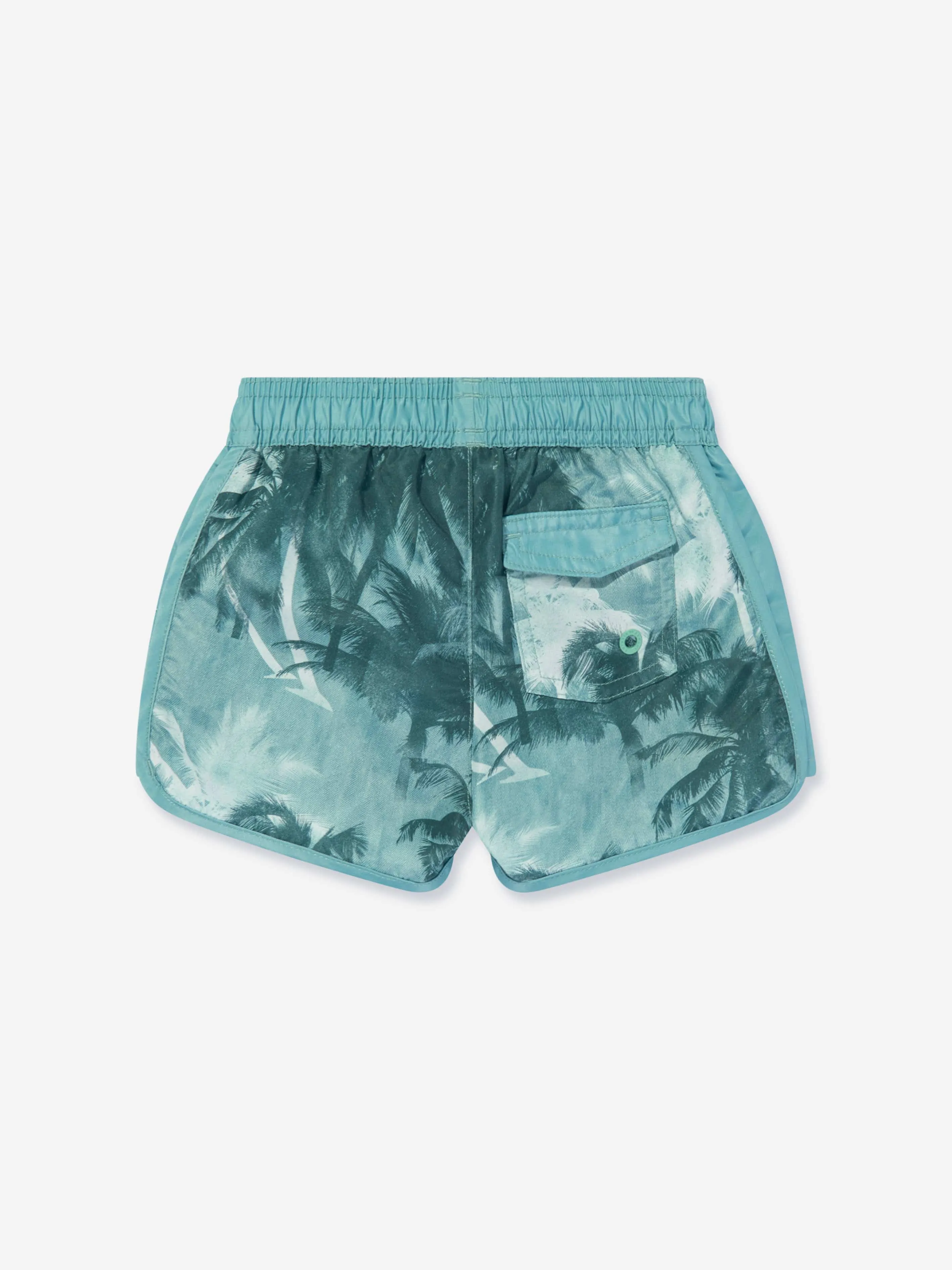 Emporio Armani Baby Boys Palm Leaf Swim Shorts in Green