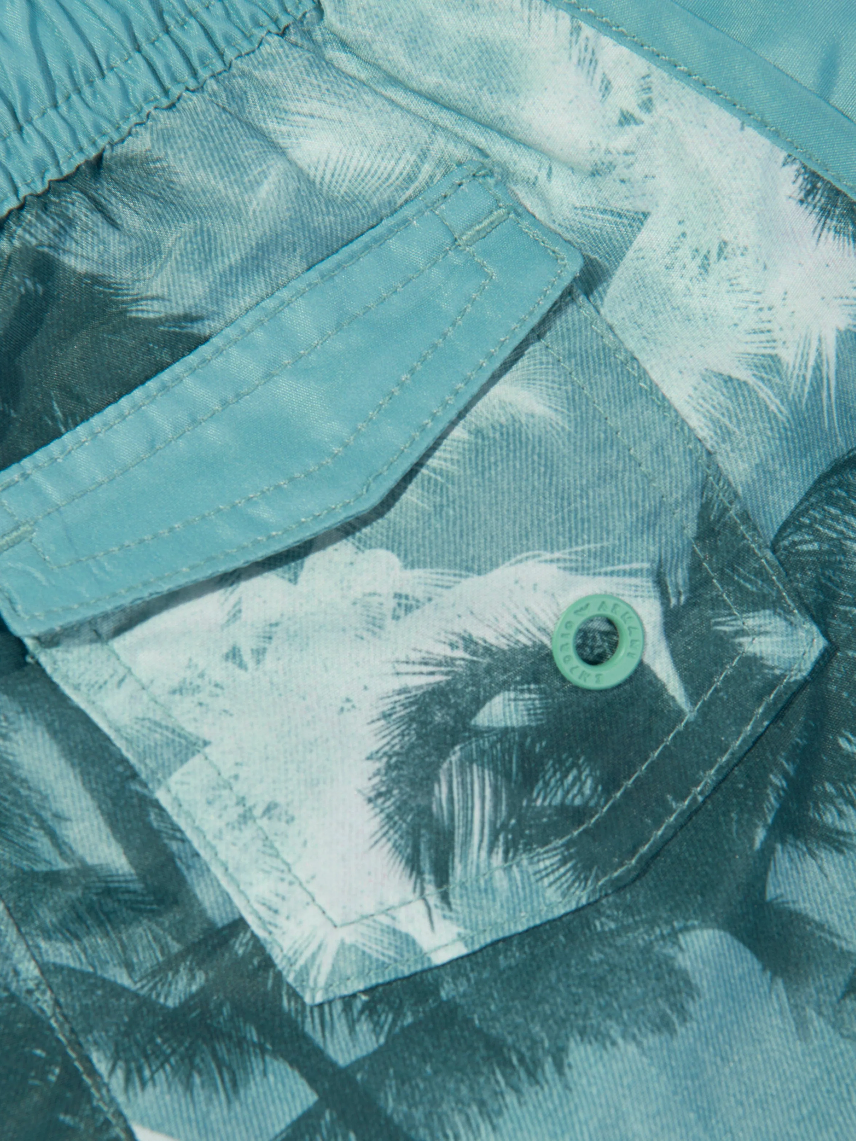 Emporio Armani Baby Boys Palm Leaf Swim Shorts in Green