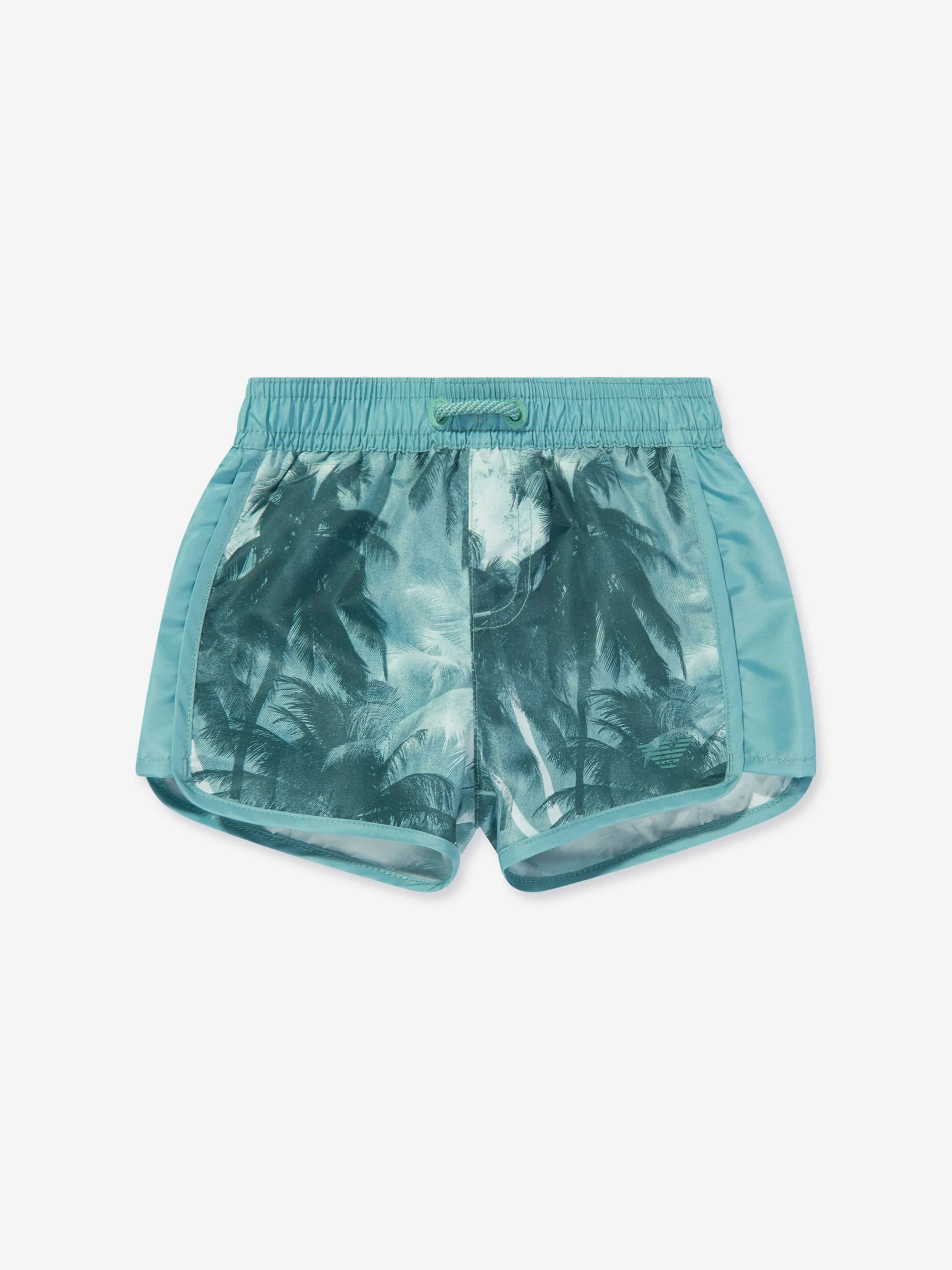 Emporio Armani Baby Boys Palm Leaf Swim Shorts in Green