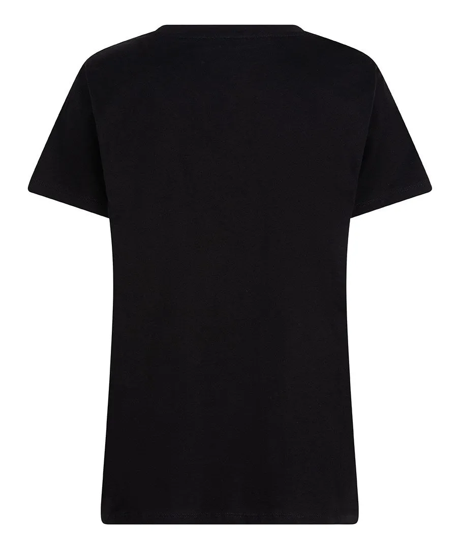 Esqualo T-shirt flower rhinestones