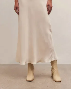 Europa Poly Sheen Skirt in Sandstone | Sandstone