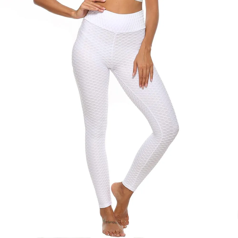 Europe Hot Selling Quality Jacquard Yoga Bubble Pants Casual Fitness Hip-Flattering Leggings Women Activewear