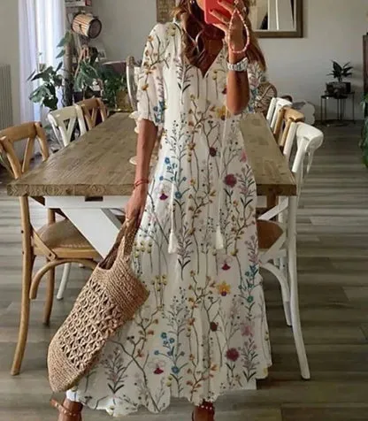 Eva™ Elegant Boho Dress with Tummy Coverage