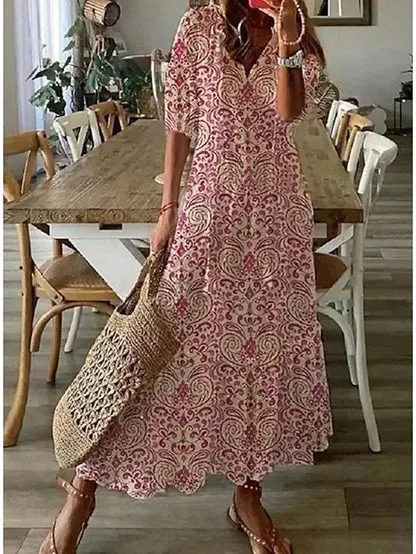 Eva™ Elegant Boho Dress with Tummy Coverage