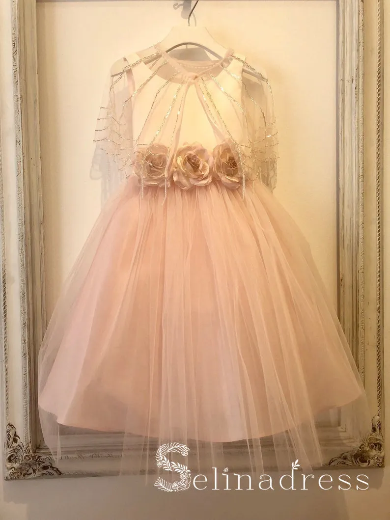Hand Made Flower Lovely Pretty Cheap Wedding Little Girl Flower Girl Dresses GRS018