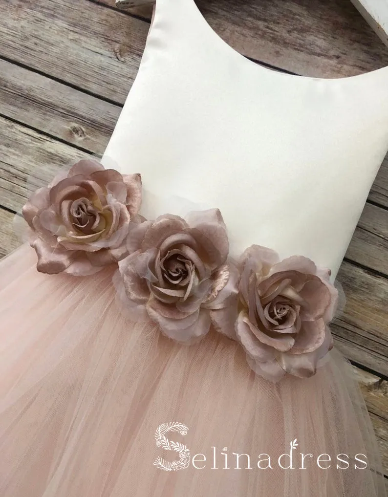 Hand Made Flower Lovely Pretty Cheap Wedding Little Girl Flower Girl Dresses GRS018