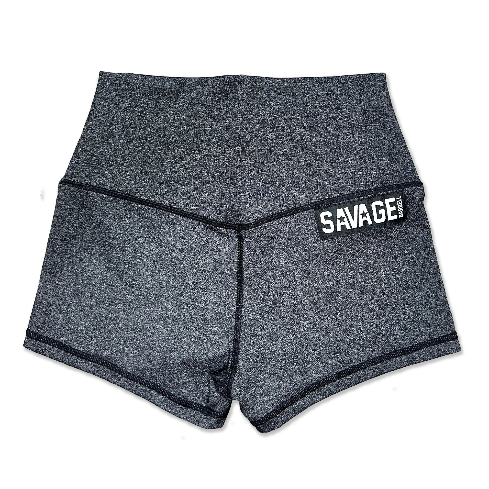High Waist Booty Shorts - Heather Black