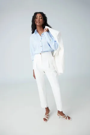 Iris Cropped pleated pants ivory