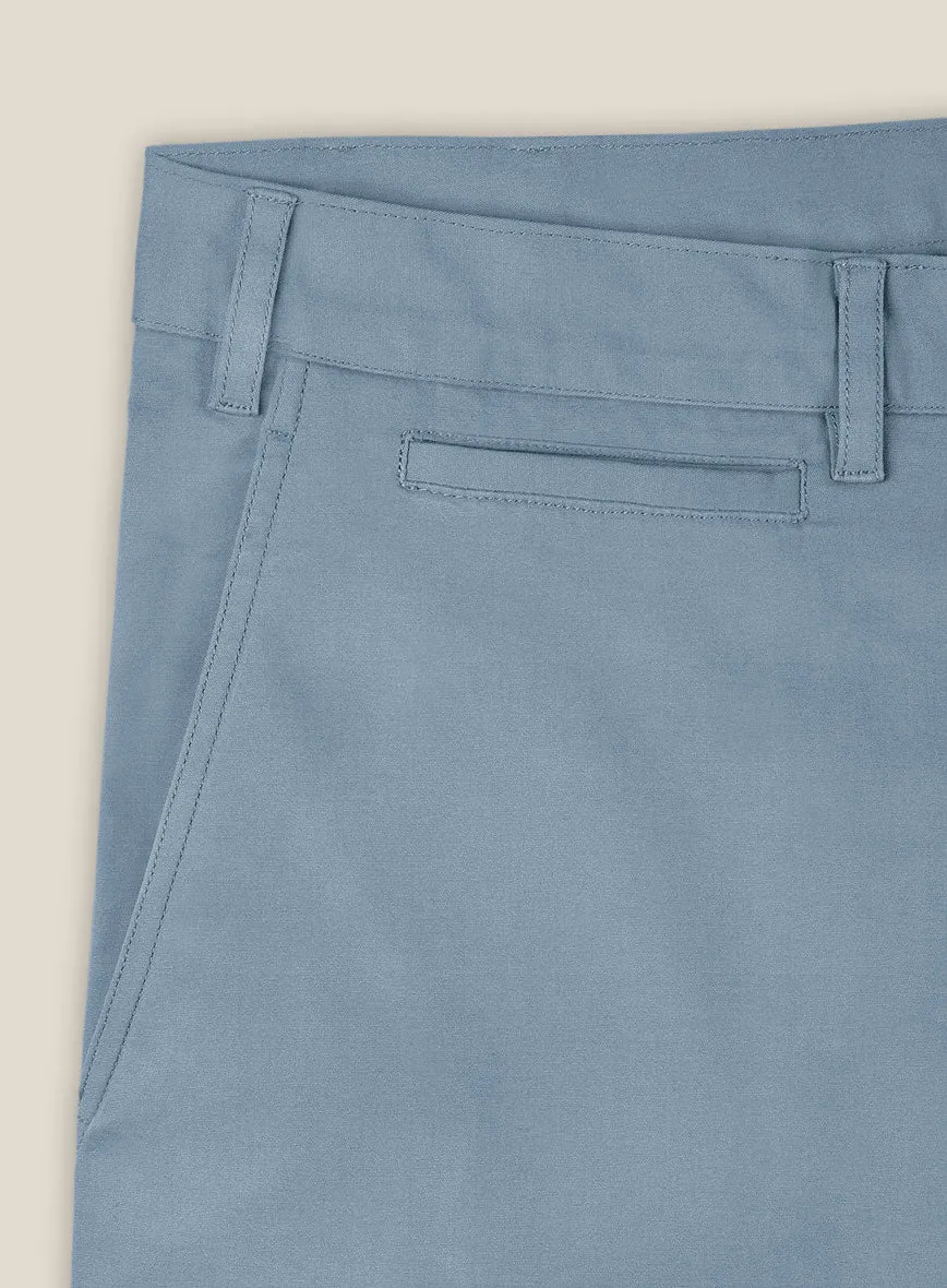 Italian Powder Blue Cotton Stretch Shorts