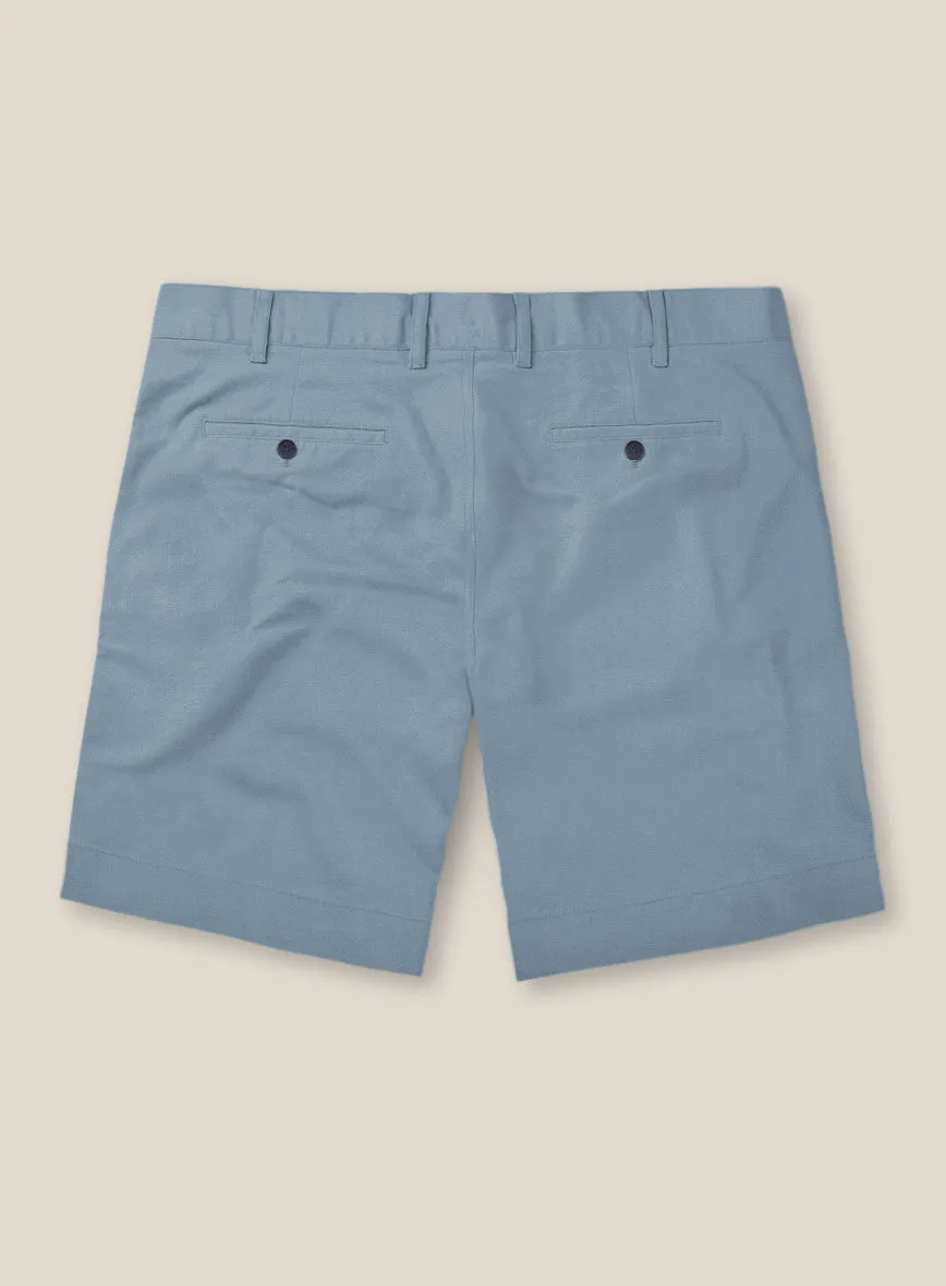 Italian Powder Blue Cotton Stretch Shorts
