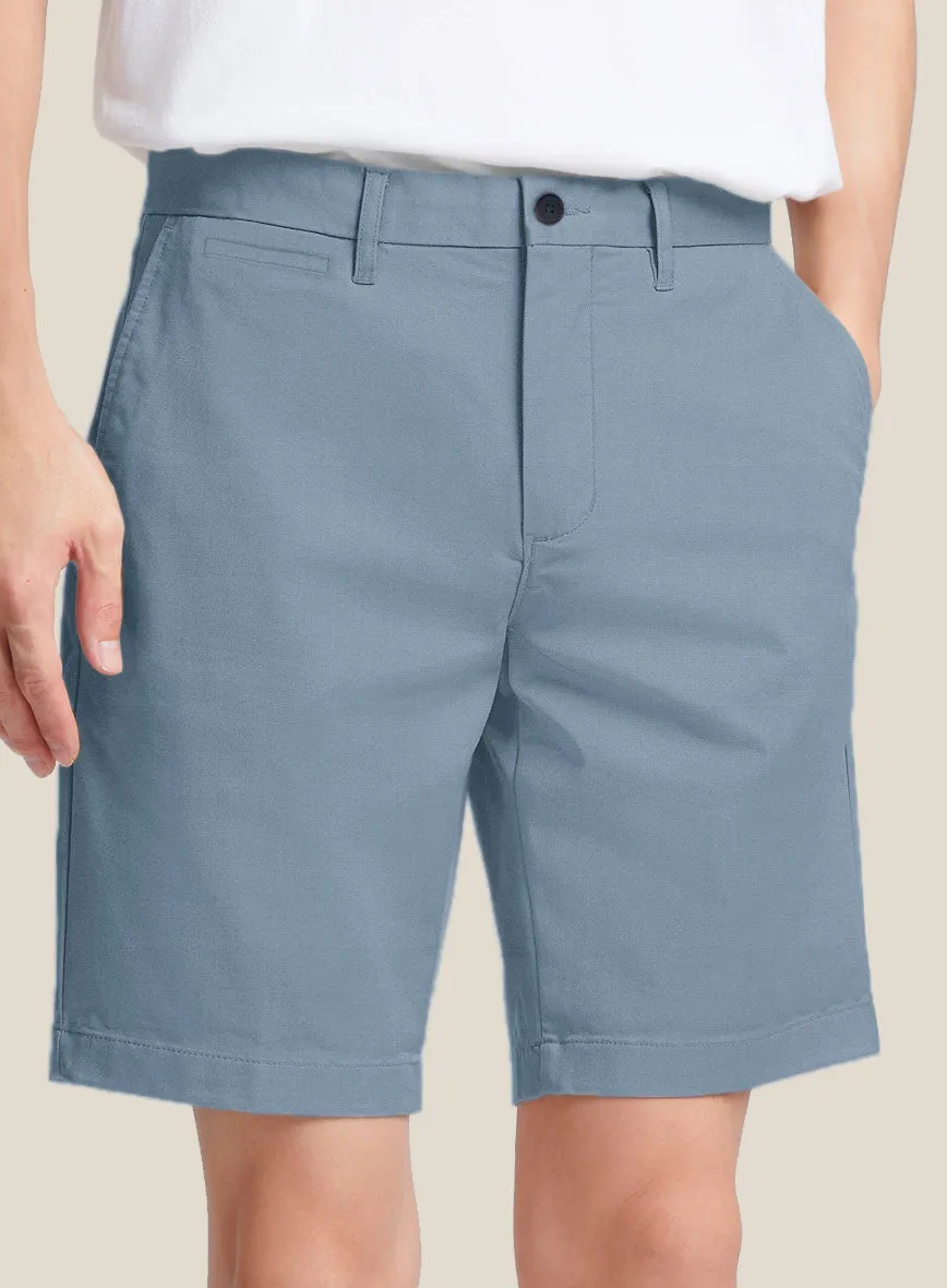 Italian Powder Blue Cotton Stretch Shorts