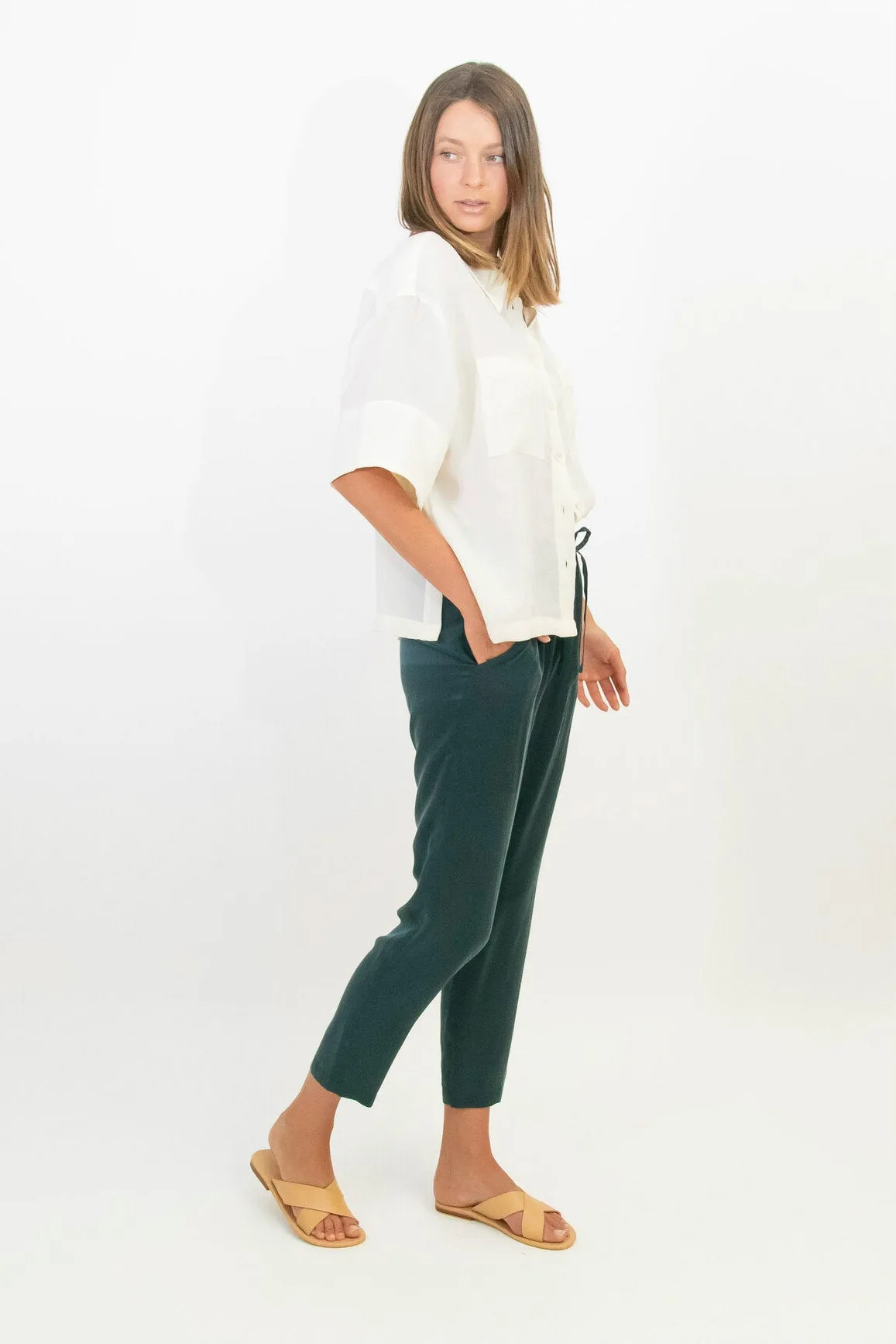 Jonson Street Pants | Premium Sand wash Silk | Forest