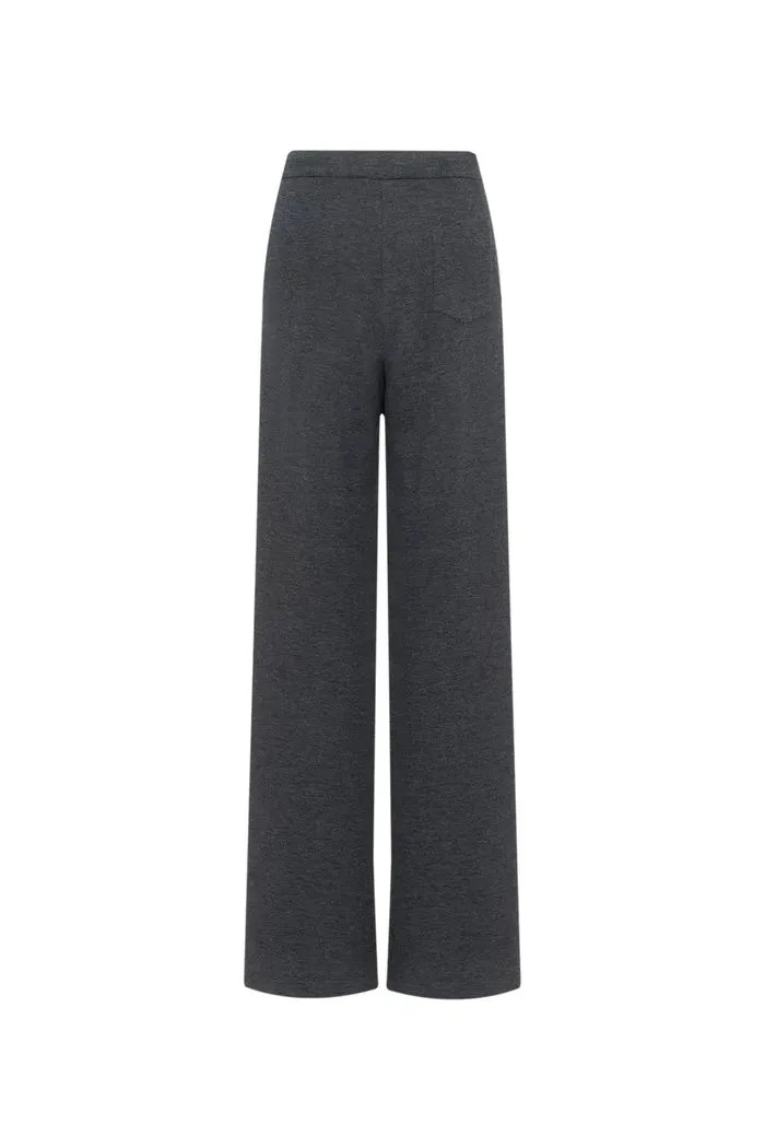 Kelly Pleated Wide Leg Track Pants in Cotton Modal Blend
