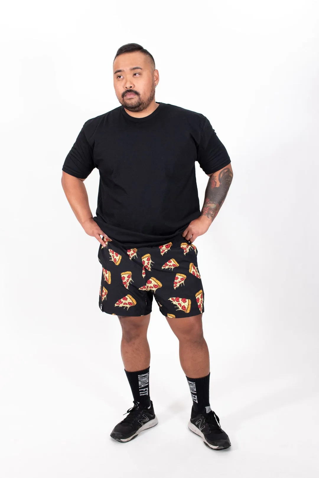 Kinda Fit Kinda Fat Plateroni Pizza 5.5" Training Shorts