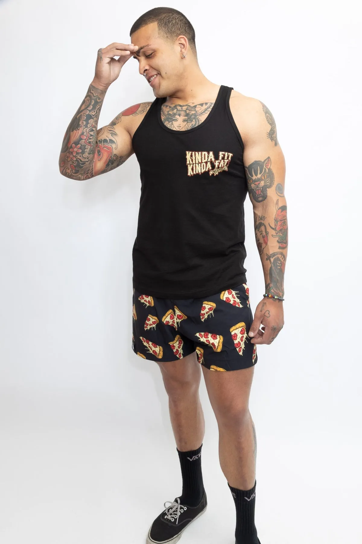 Kinda Fit Kinda Fat Plateroni Pizza 5.5" Training Shorts