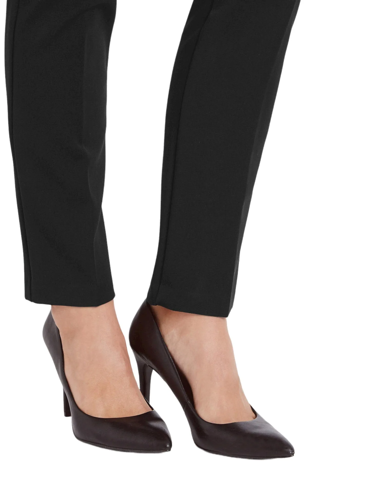 Ladies Black Flattering Zipped Pocket Slim Plus Size Trousers