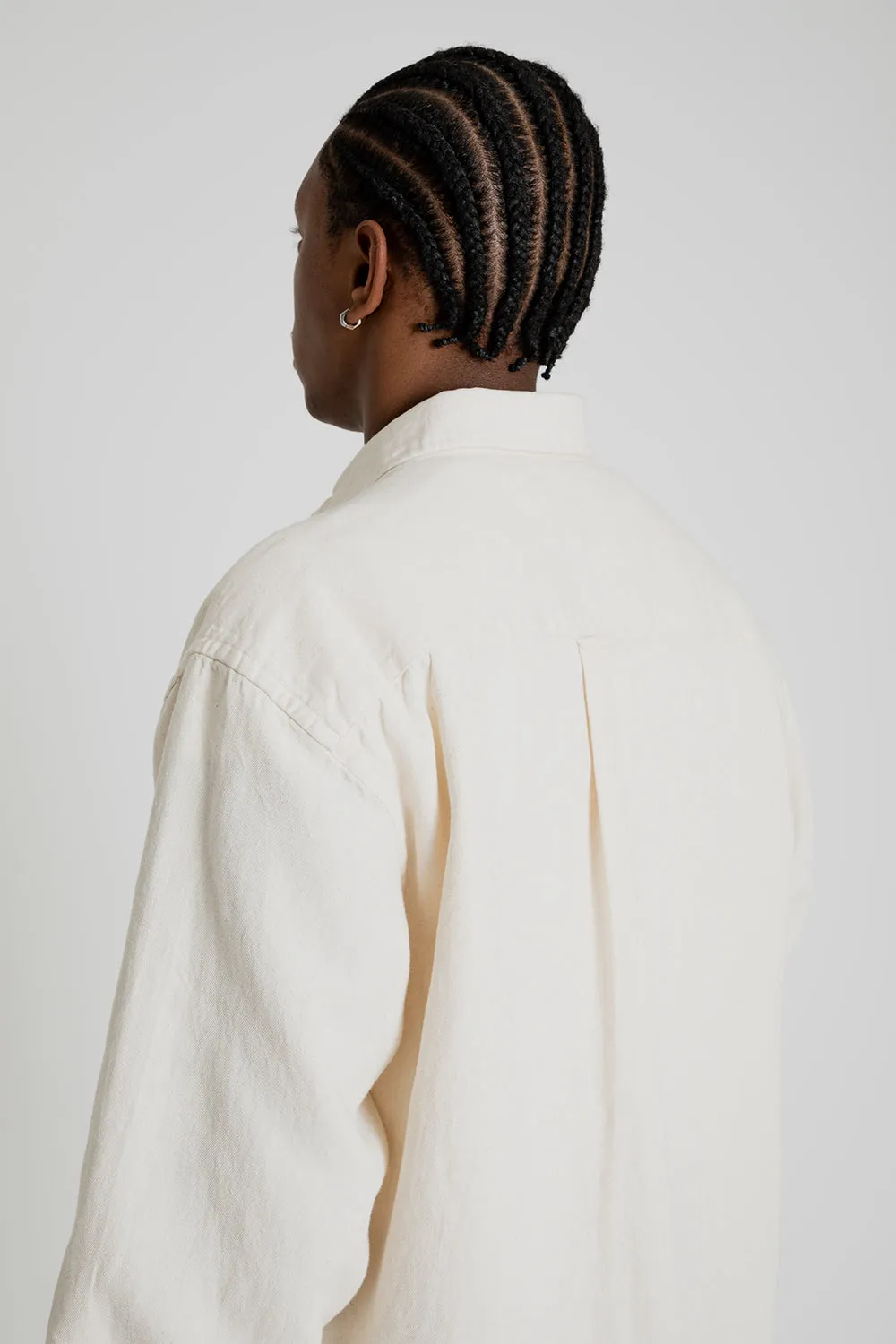 Linen Denim Relaxed Shirt - Natural
