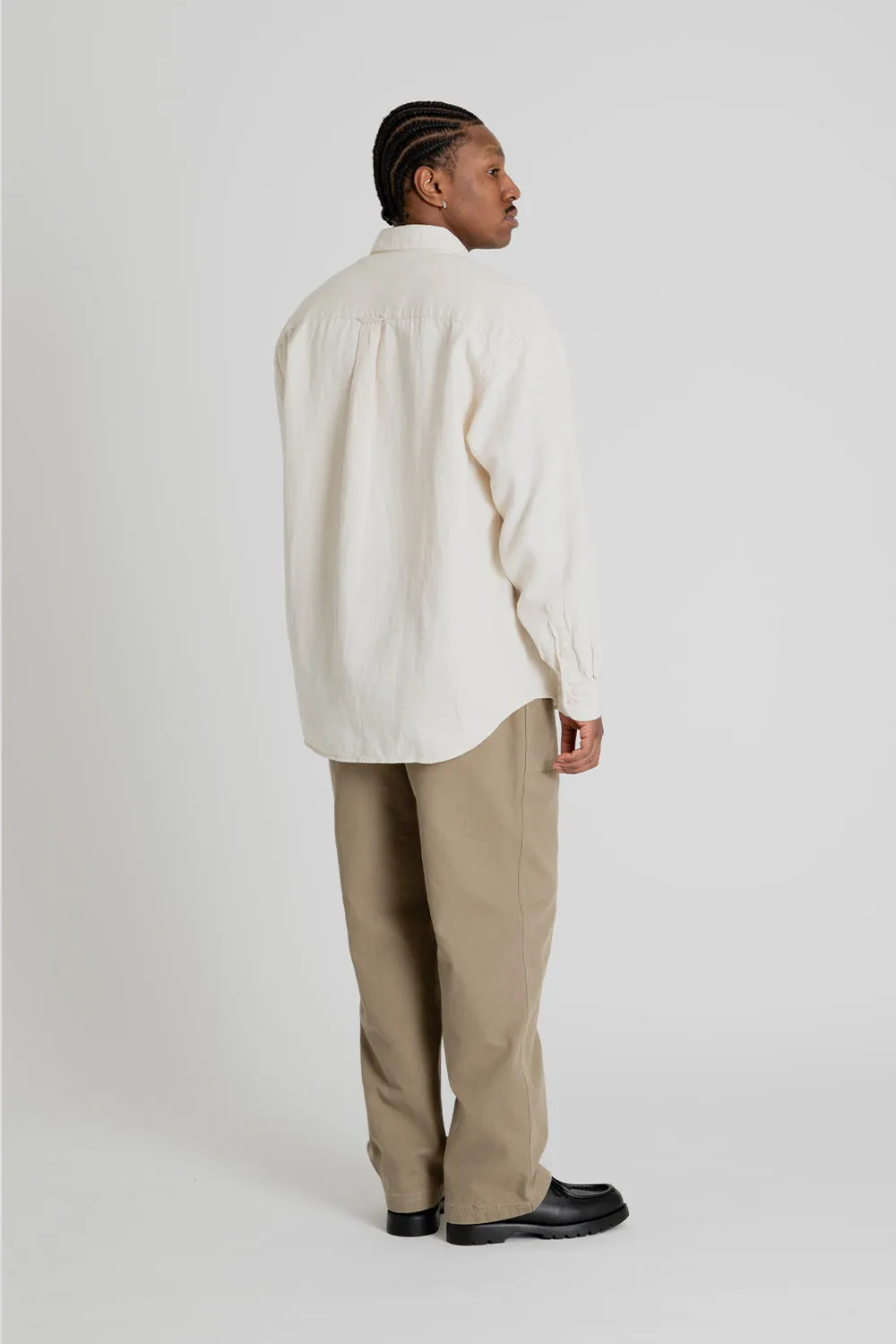 Linen Denim Relaxed Shirt - Natural