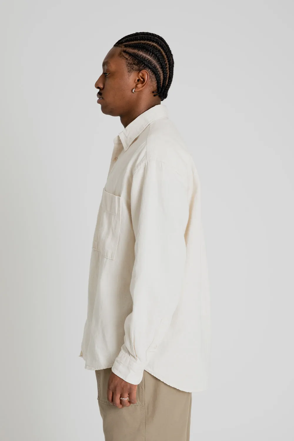 Linen Denim Relaxed Shirt - Natural
