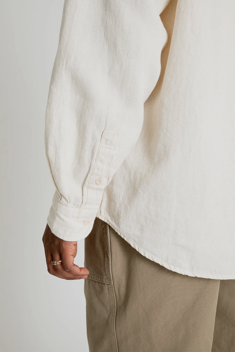 Linen Denim Relaxed Shirt - Natural