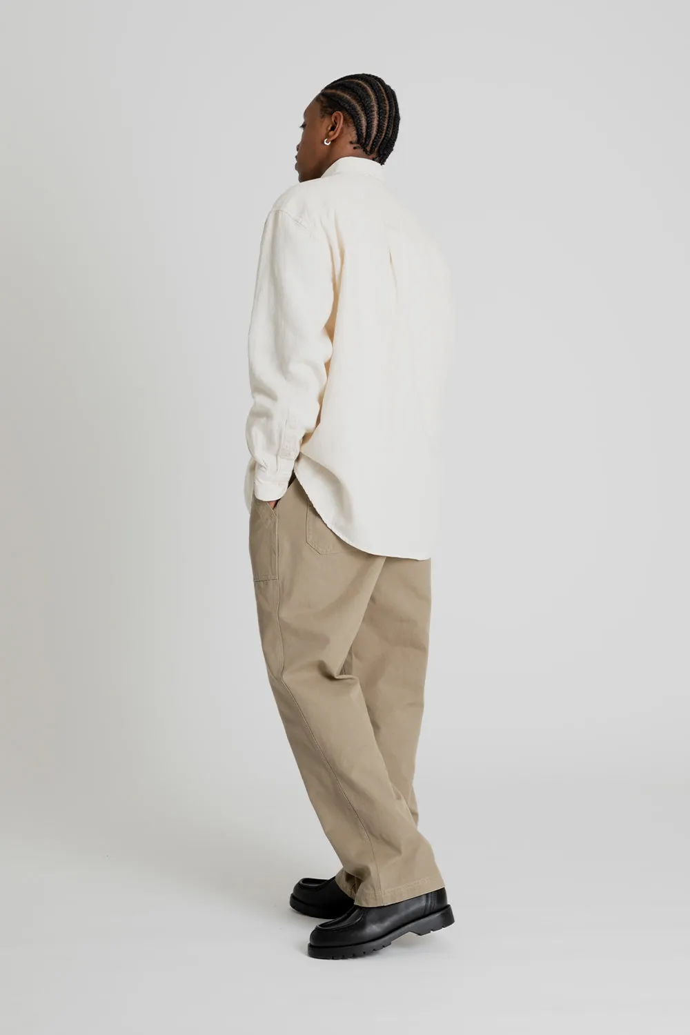 Linen Denim Relaxed Shirt - Natural