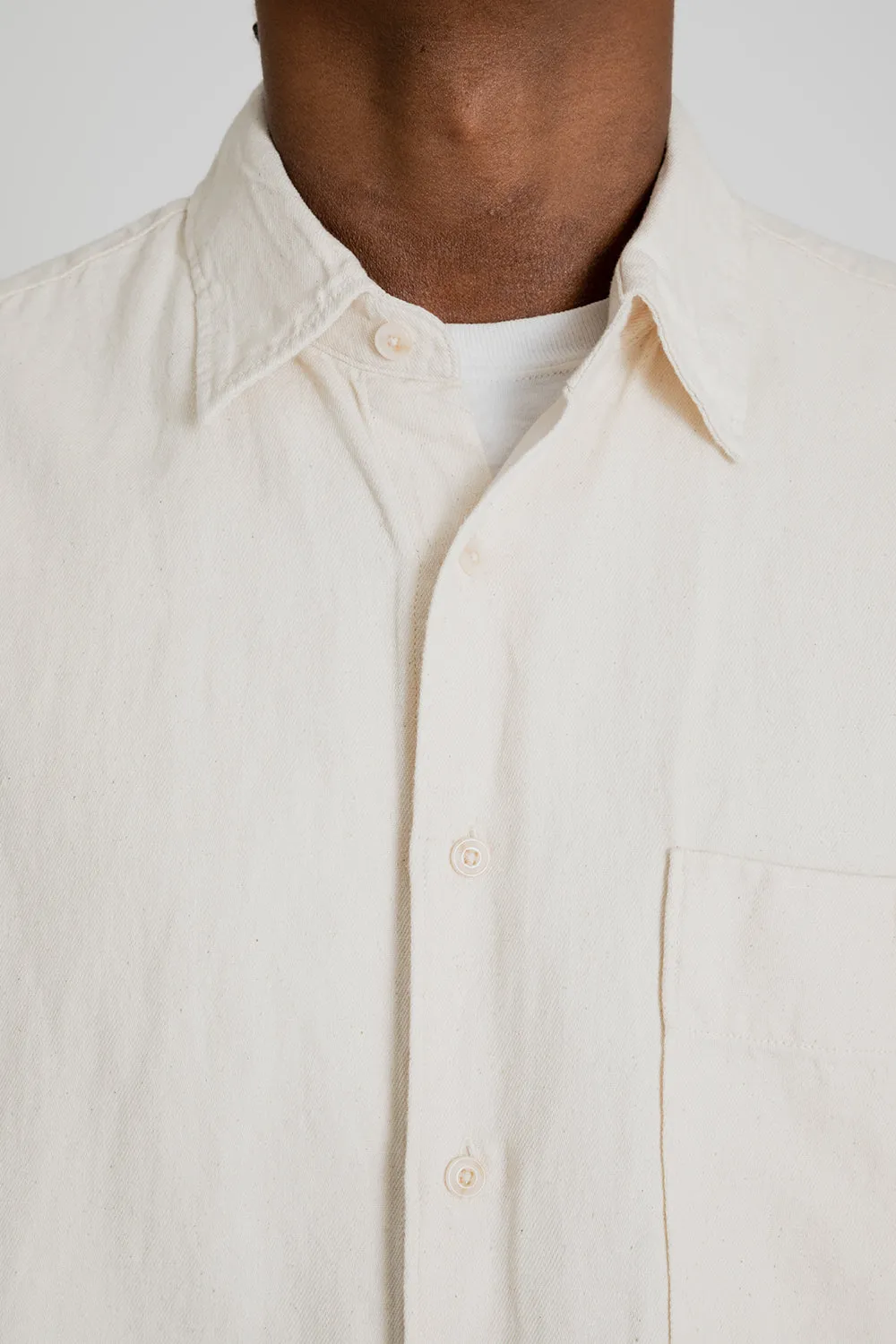 Linen Denim Relaxed Shirt - Natural