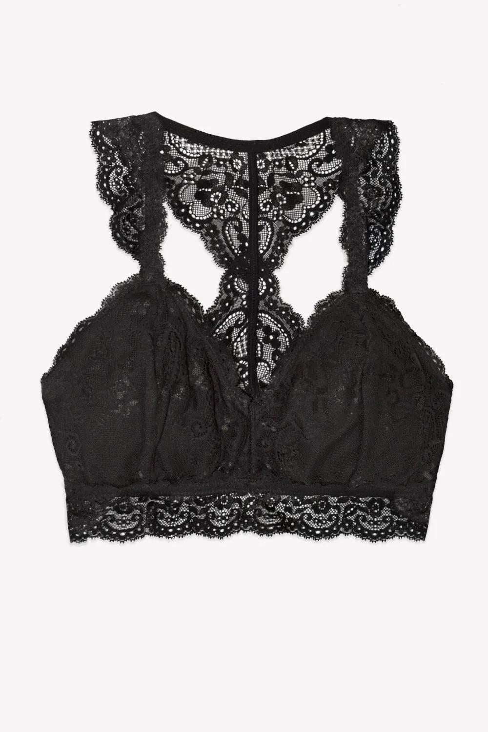 Lovely Lace Racerback Bralette | Black Hue