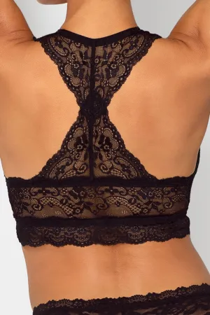Lovely Lace Racerback Bralette | Black Hue