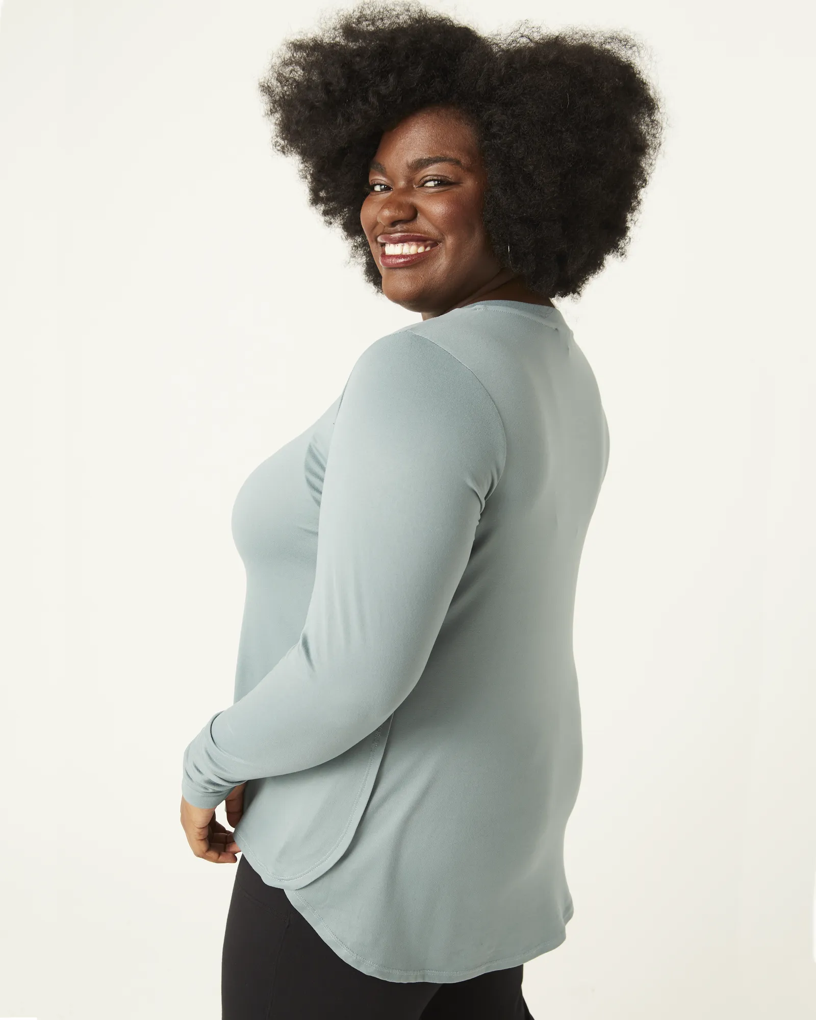 Maci Featherweight Long Sleeve Top | Teal