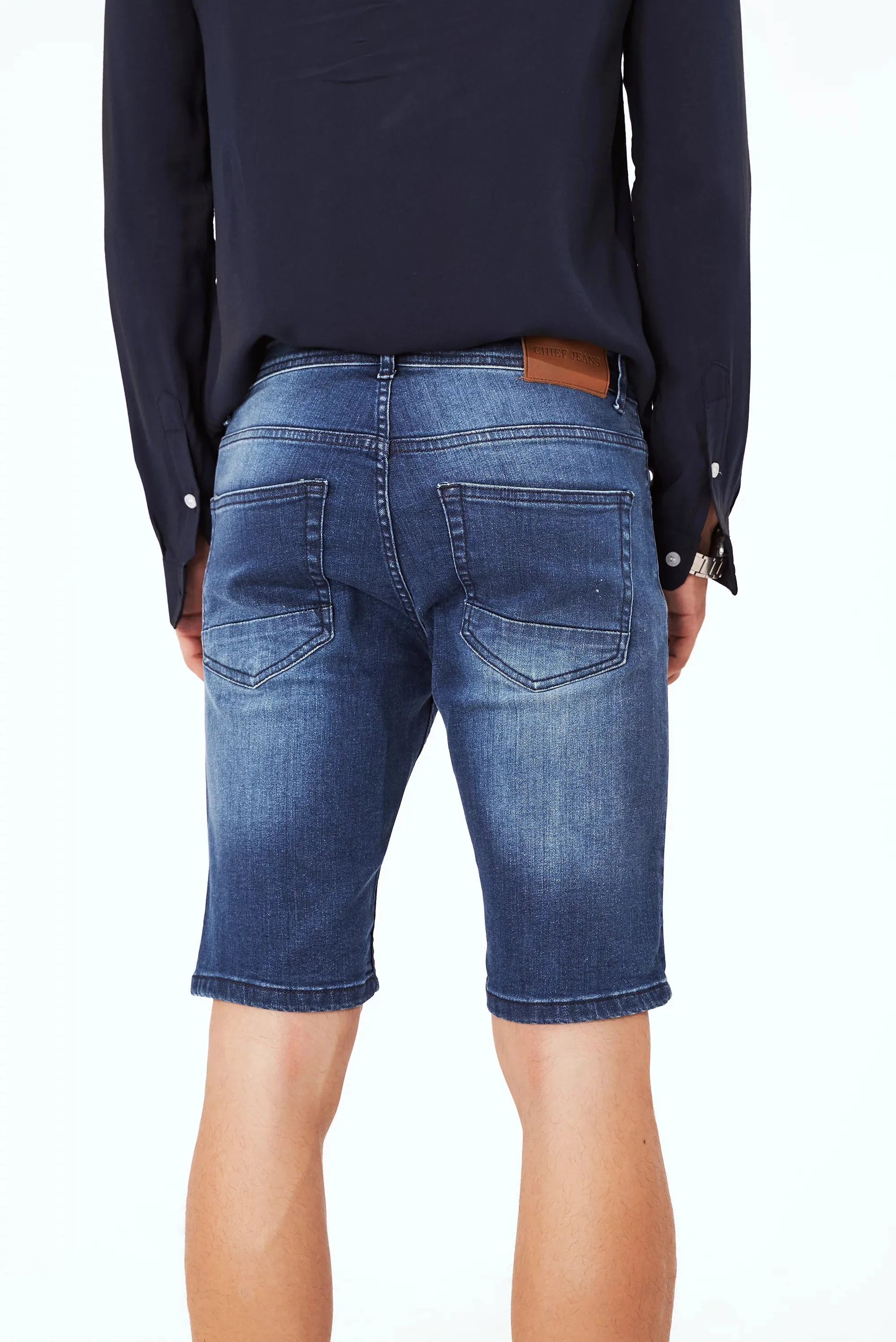 Men's Faded Denim Shorts Blue