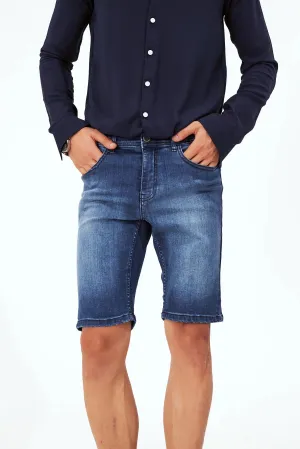 Men's Faded Denim Shorts Blue