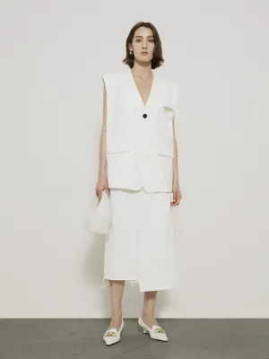 Natural Simple Chic Gilet&Long-Skirt