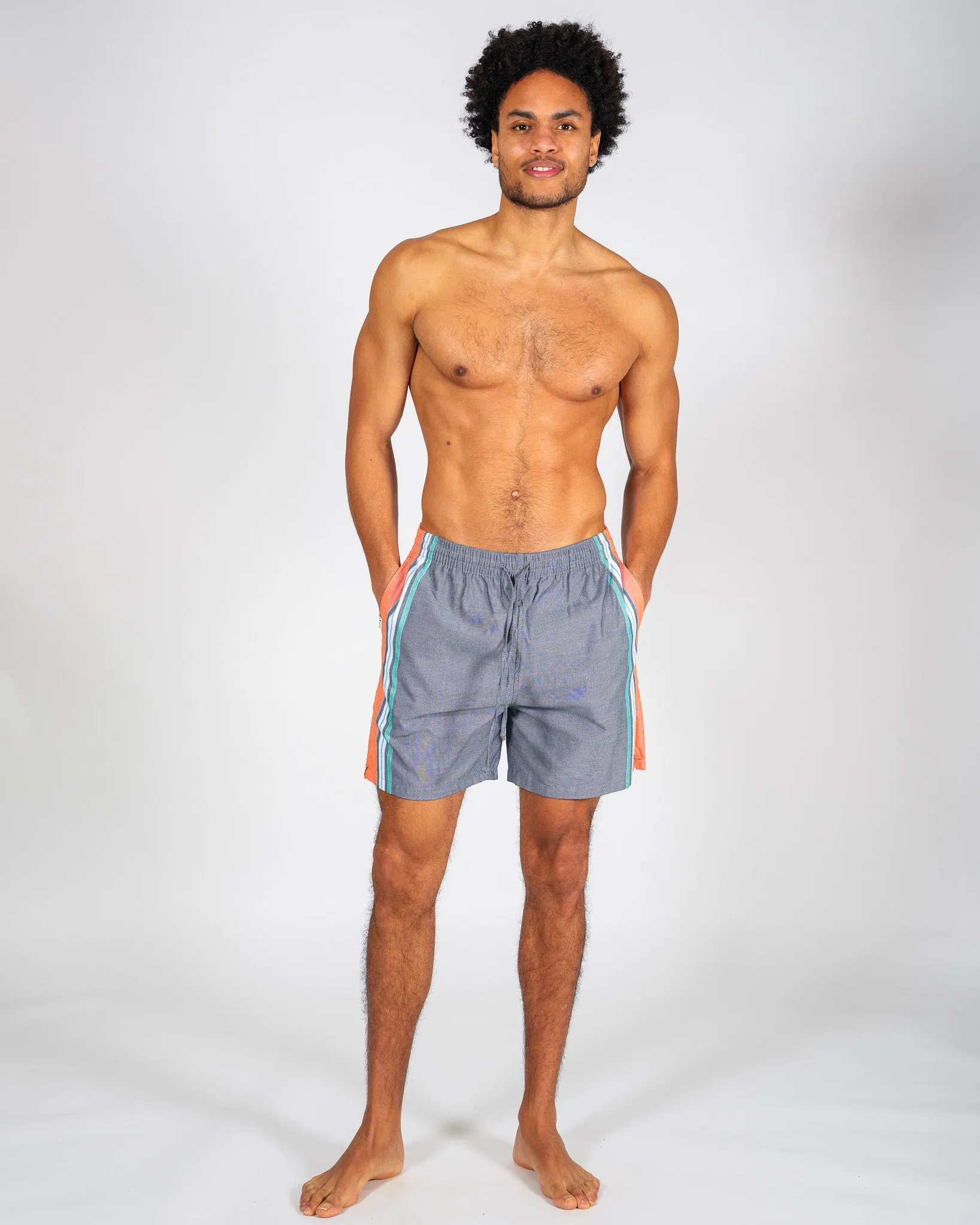 Navy & Orange Classic Shorts