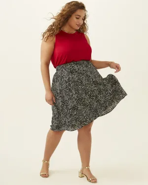 Orchid A-Line Flowy Skirt | Black / Ivory
