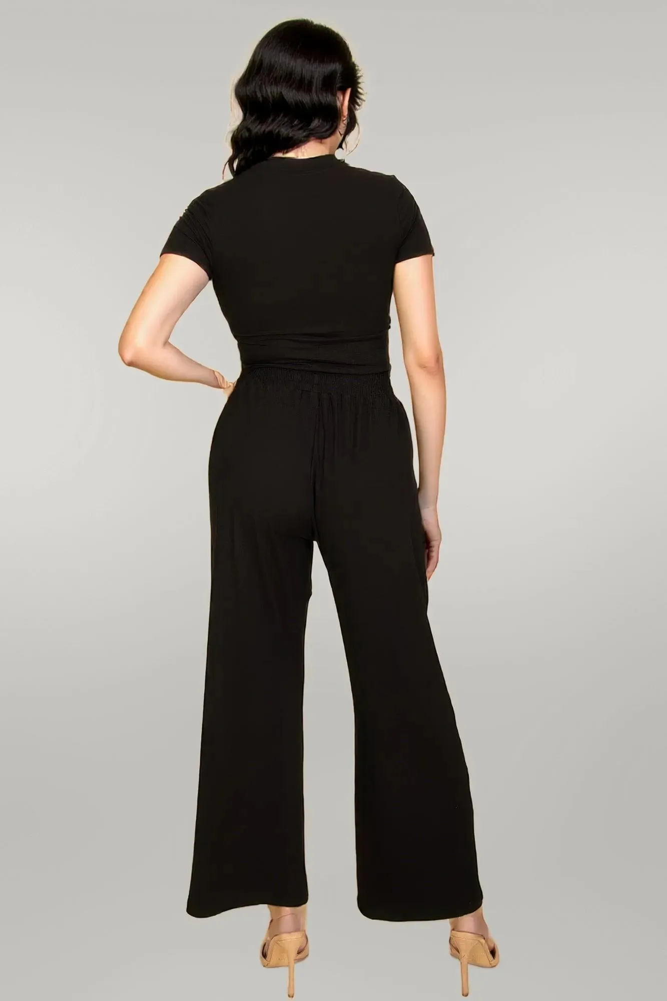 Relaxed Fit Top And Wide-leg Pants Set
