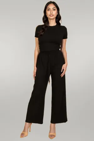 Relaxed Fit Top And Wide-leg Pants Set