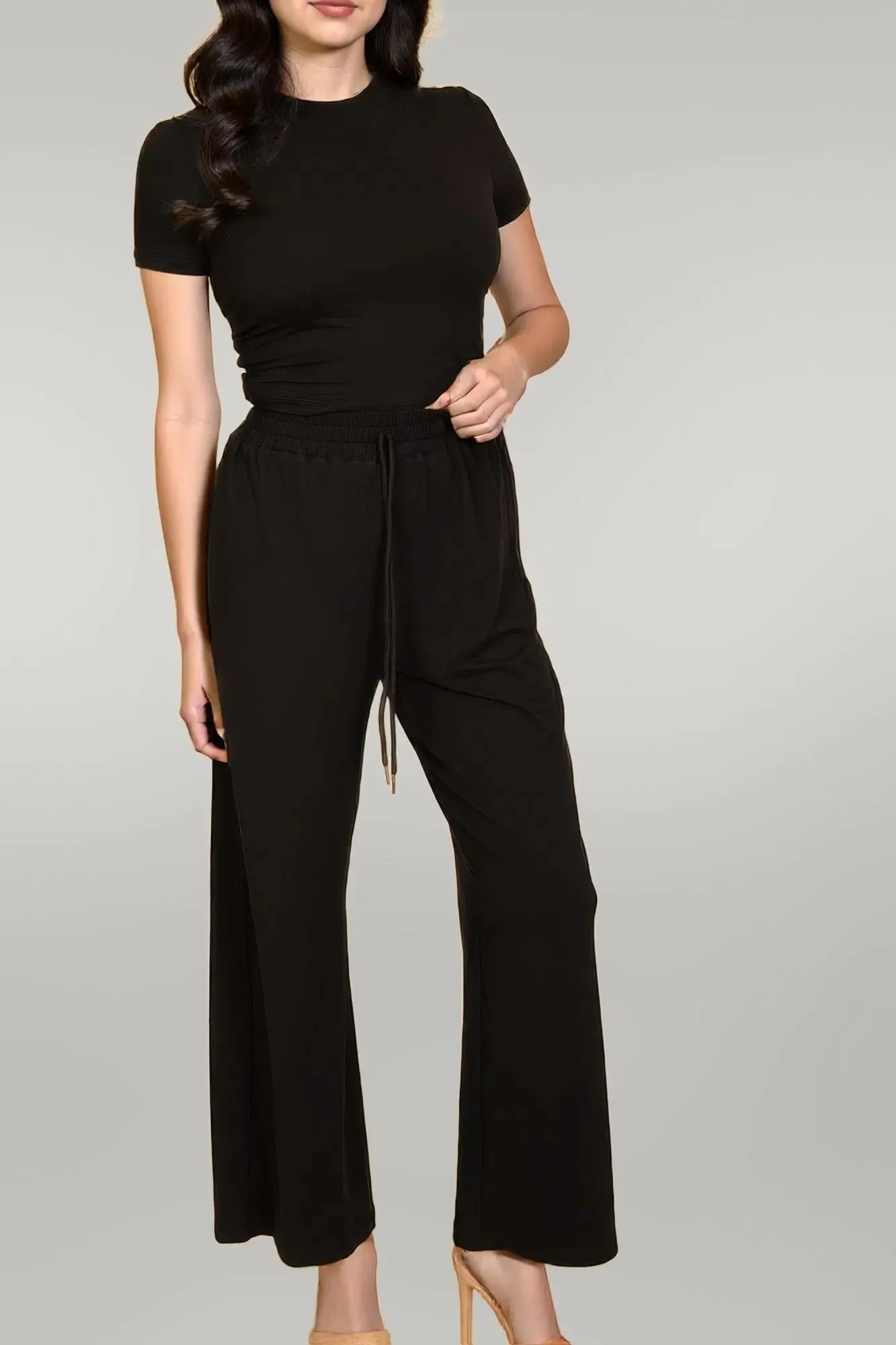 Relaxed Fit Top And Wide-leg Pants Set