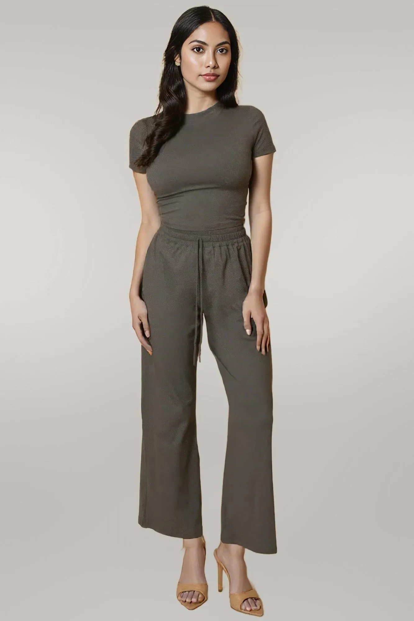 Relaxed Fit Top And Wide-leg Pants Set