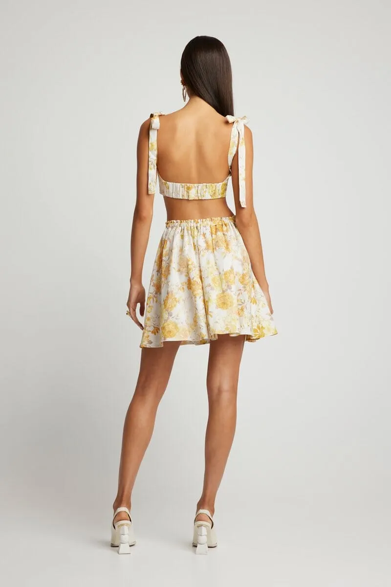 ROW SHORT SKIRT - Yellow Floral (Final Sale)