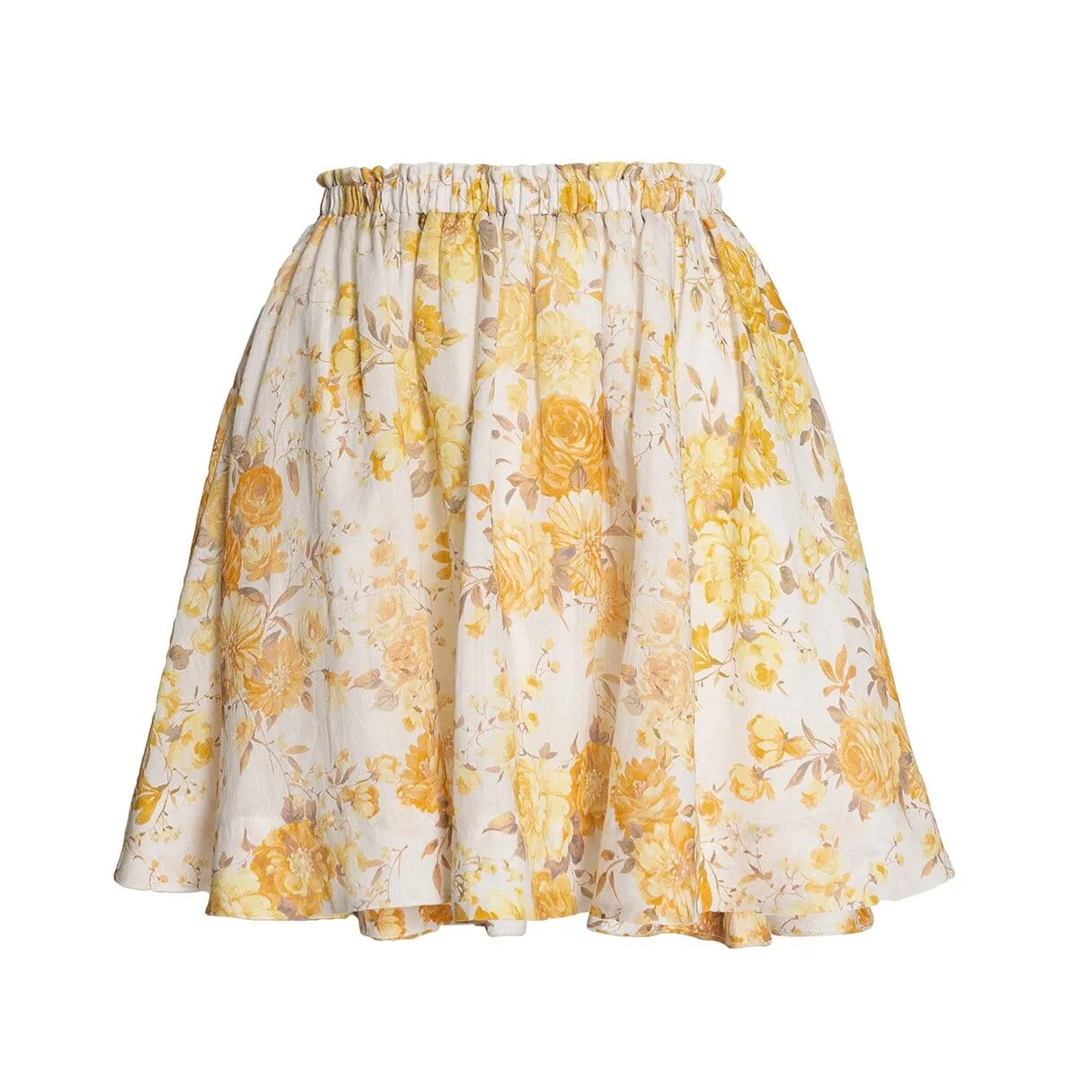 ROW SHORT SKIRT - Yellow Floral (Final Sale)