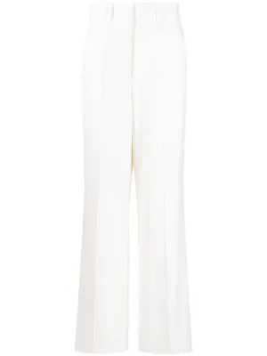 seam-detailing straight-leg trousers