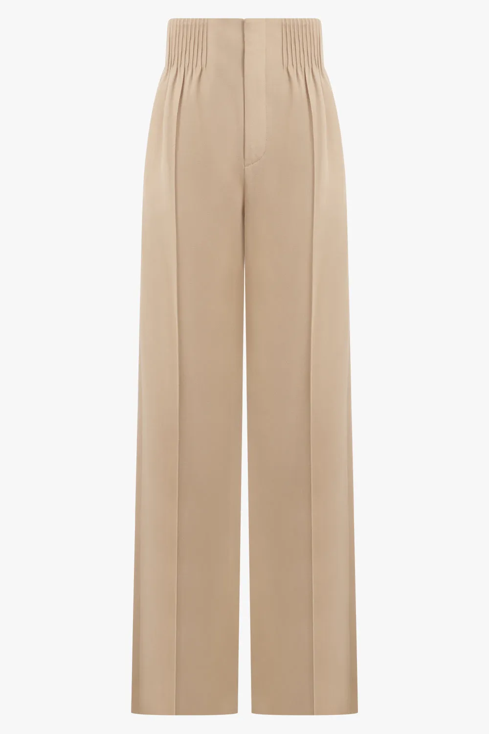 Soft Wool Trousers | Pearl Beige
