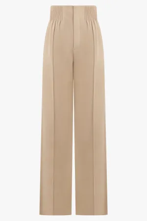 Soft Wool Trousers | Pearl Beige